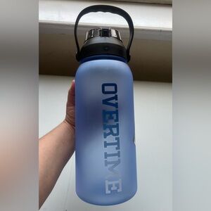 Overtime Blue Sports Water Bottle with Black Handle